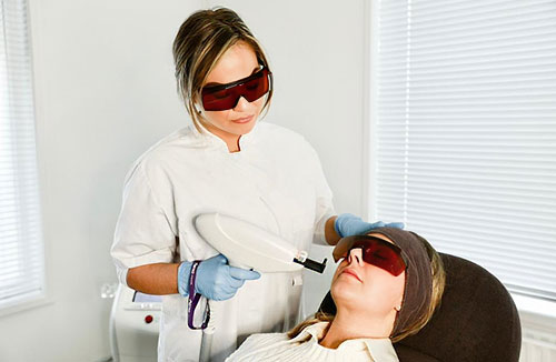 Amber Grace during a treatment.